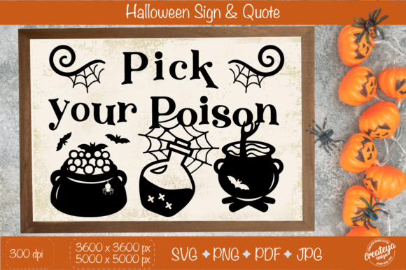 Review: Pick Your Poison Halloween Sign SVG for Embroidery